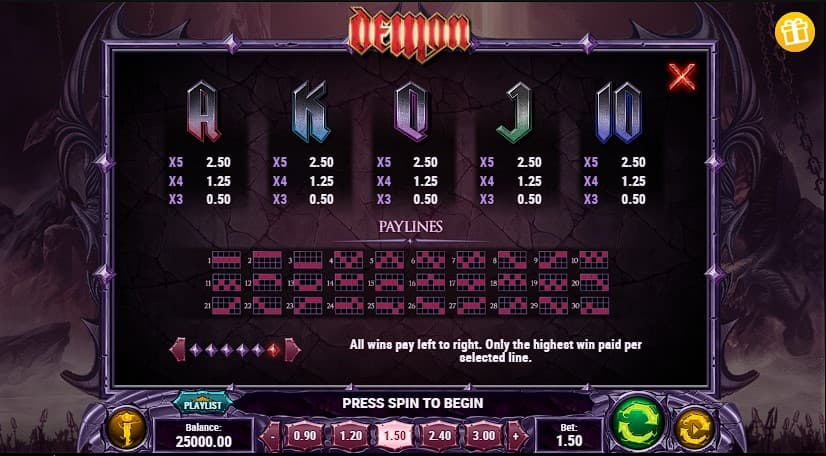 Play Demon Slot Online machine